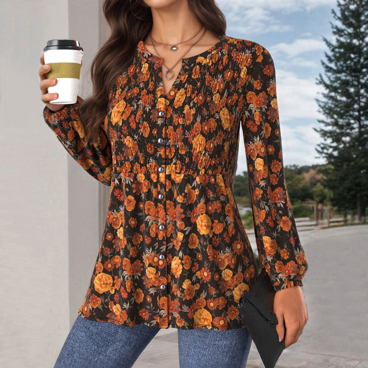 Vintage Floral Print Blouse