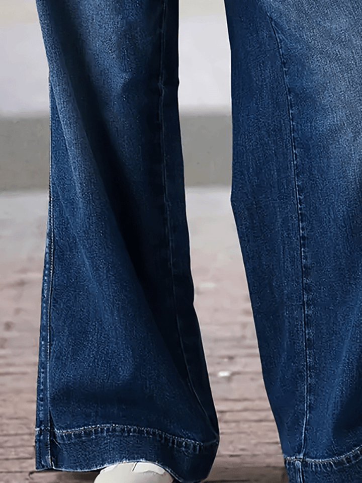 Women's Stretch Straight Wide-Leg Jeans