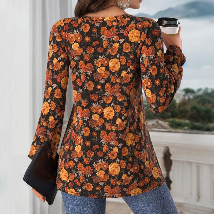 Vintage Floral Print Blouse