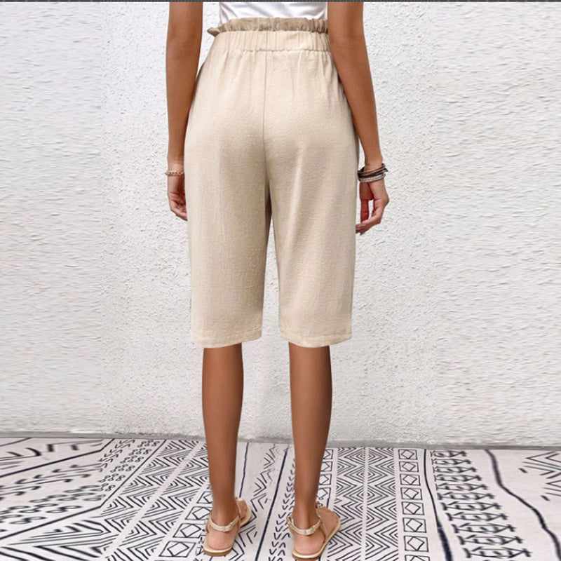 【Cotton And Linen】Solid Colour Casual Pants