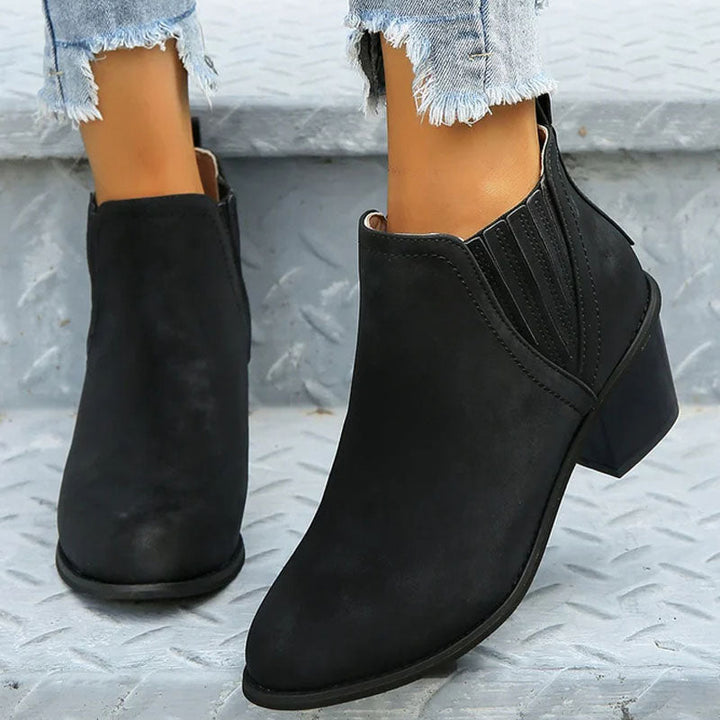 Vintage Chunky Heel Ankle Boots