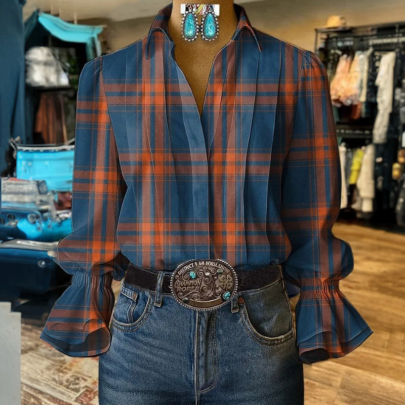 Vintage Plaid Blouse