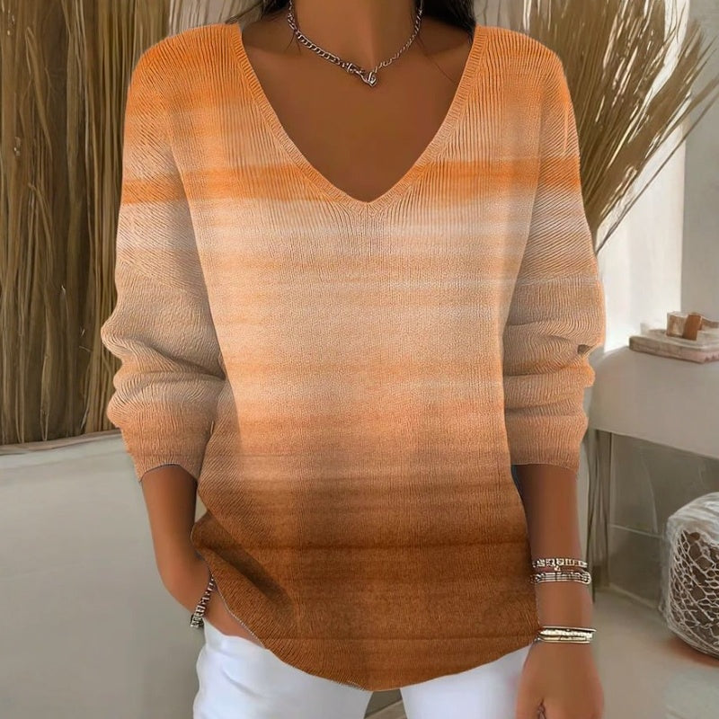 【Long Sleeve】Casual Gradient T-Shirt