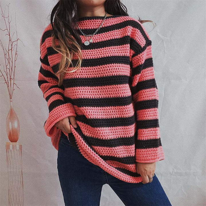 Casual Striped Knit Sweater
