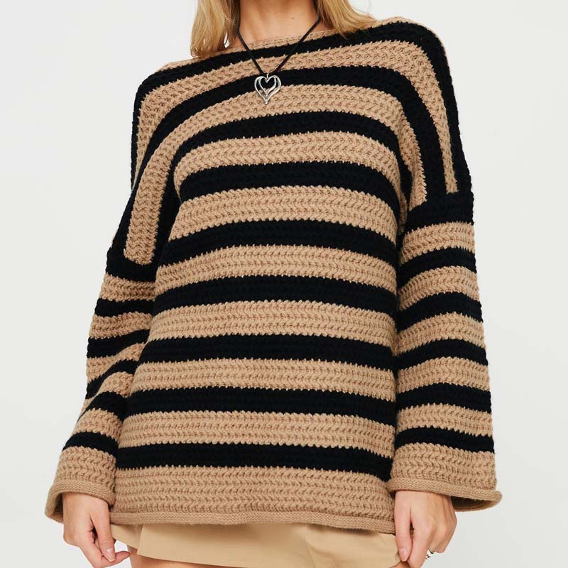 Casual Striped Knit Sweater