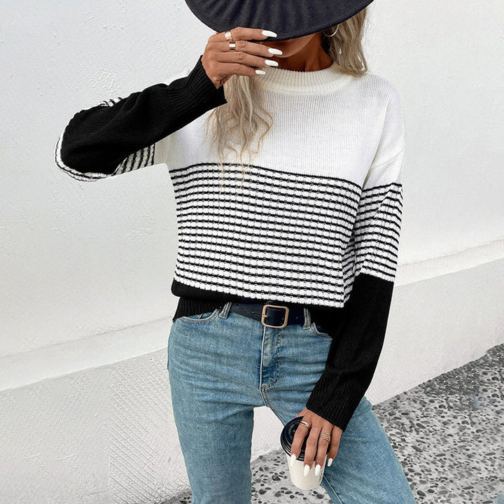 Casual Striped Knit Sweater