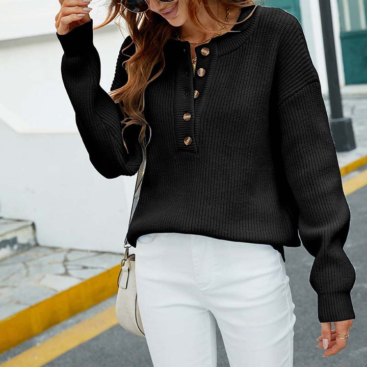Casual Solid Colour Knit Sweater