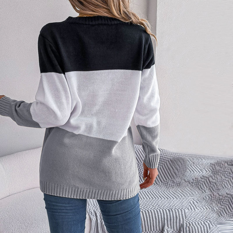 Casual Colour Block Cardigan