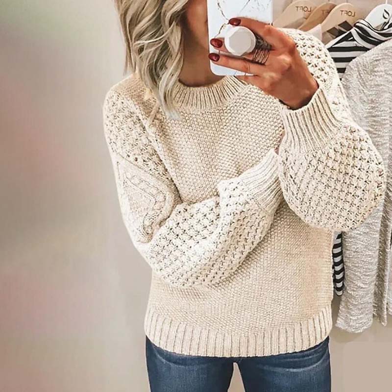 Casual Solid Colour Knit Sweater