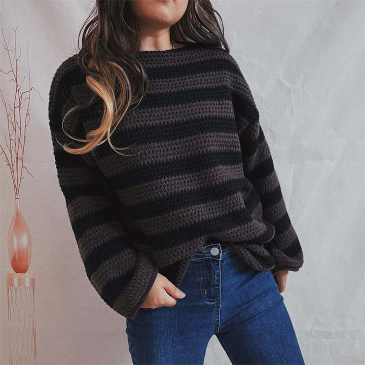 Casual Striped Knit Sweater