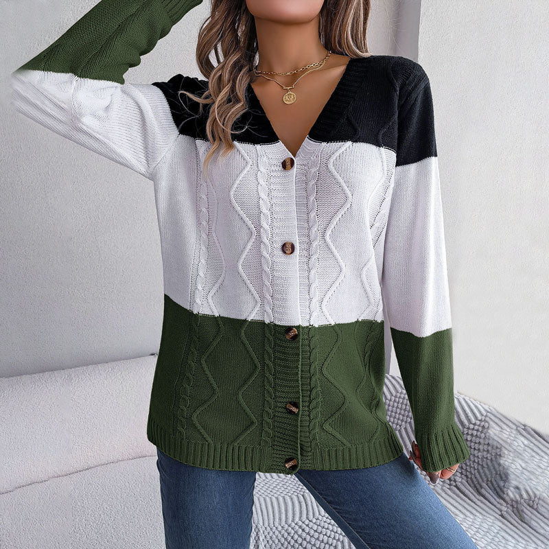 Casual Colour Block Cardigan