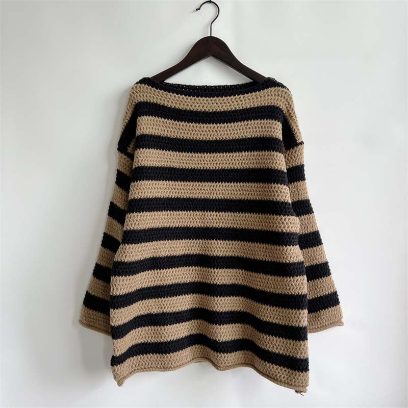 Casual Striped Knit Sweater