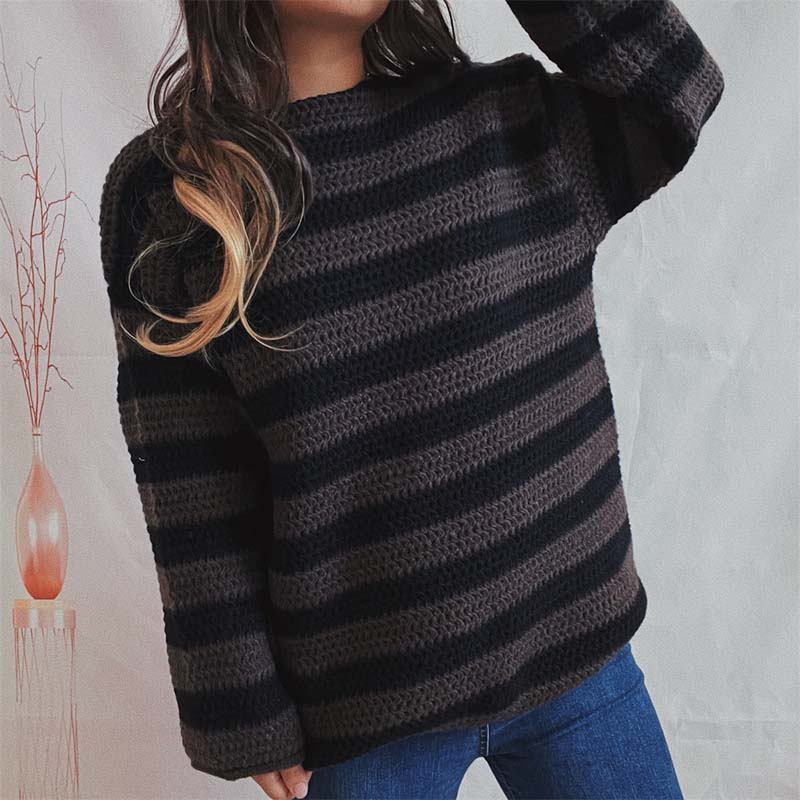 Casual Striped Knit Sweater
