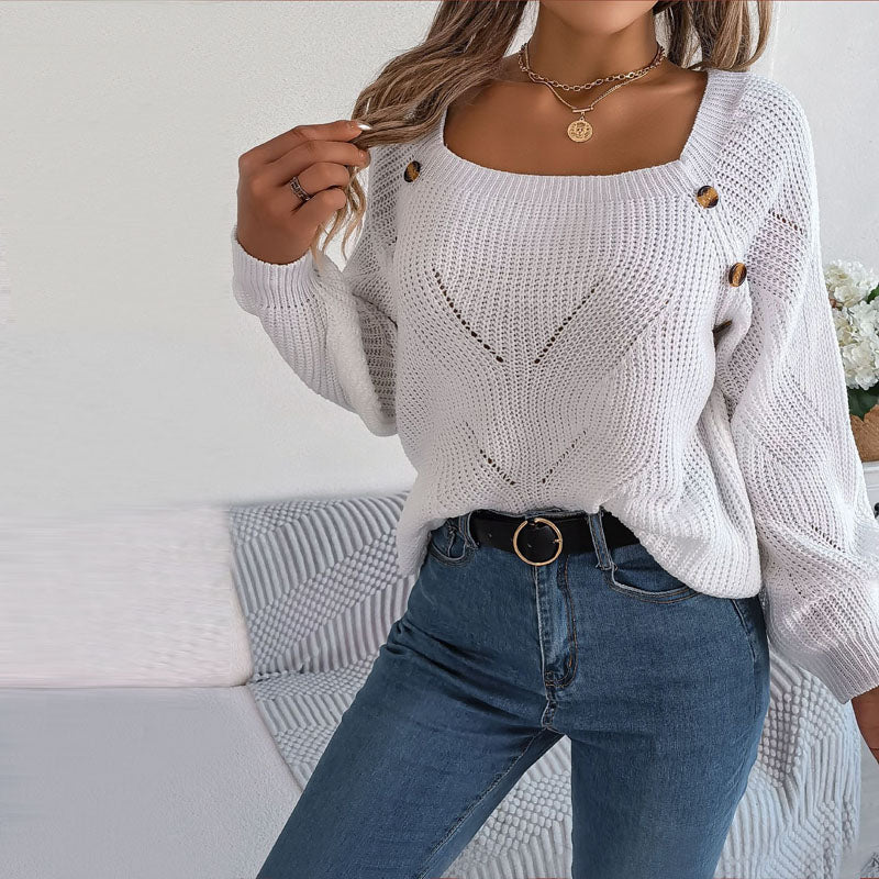 Casual Solid Colour Knit Sweater