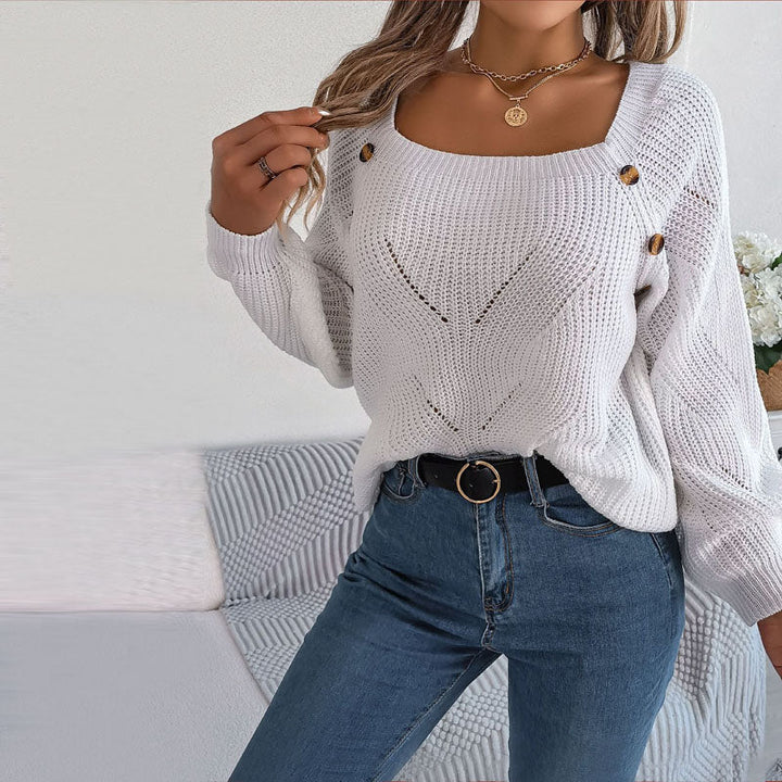 Casual Solid Colour Knit Sweater
