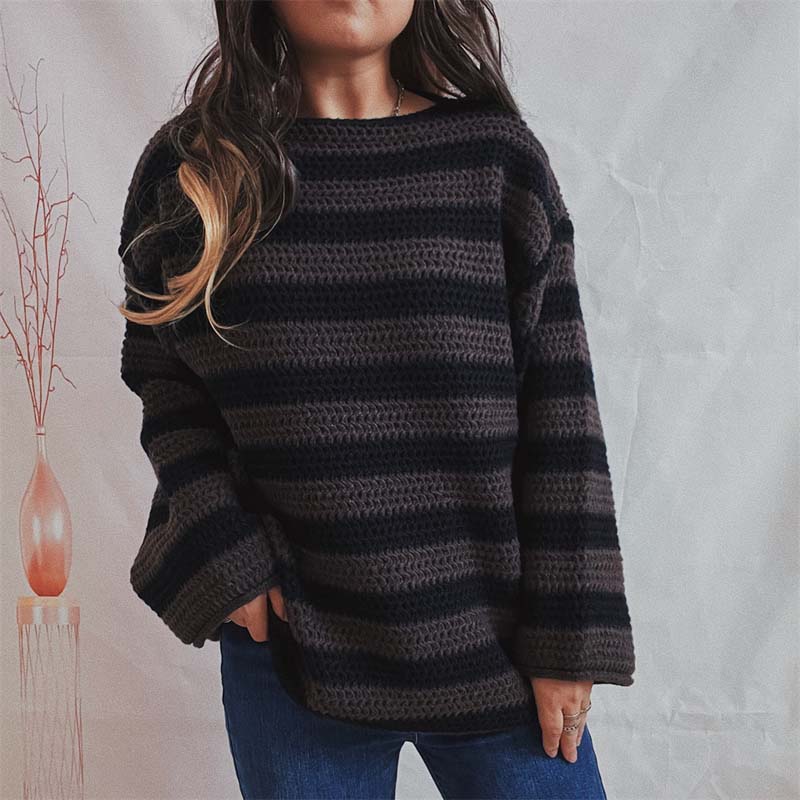 Casual Striped Knit Sweater