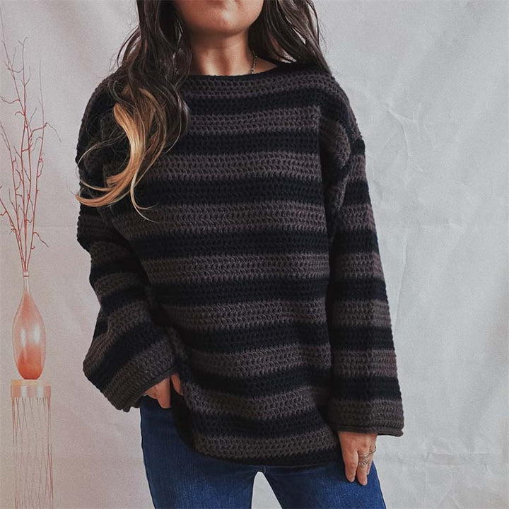Casual Striped Knit Sweater