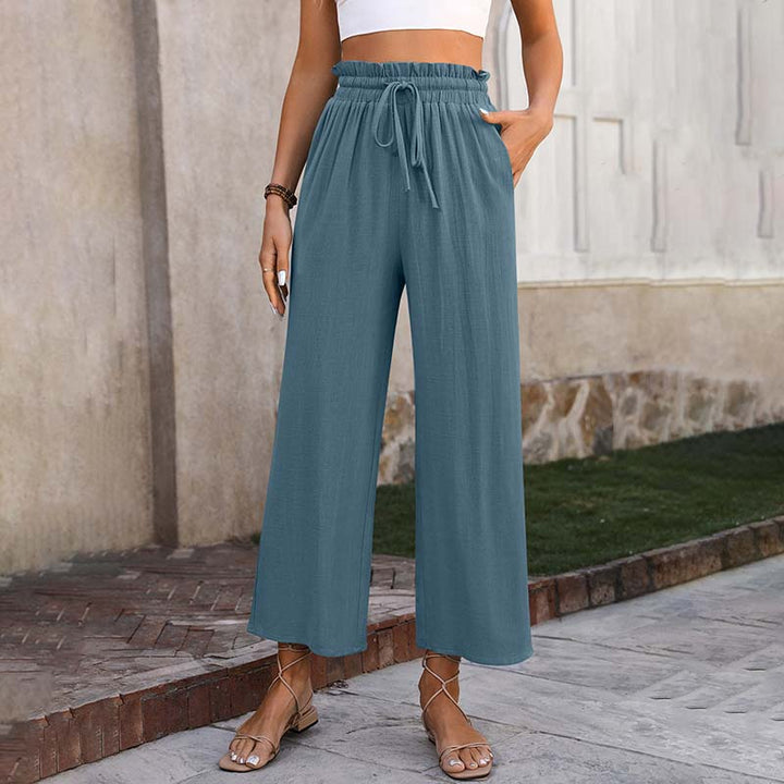 【Cotton And Linen】Solid Colour Casual Trousers