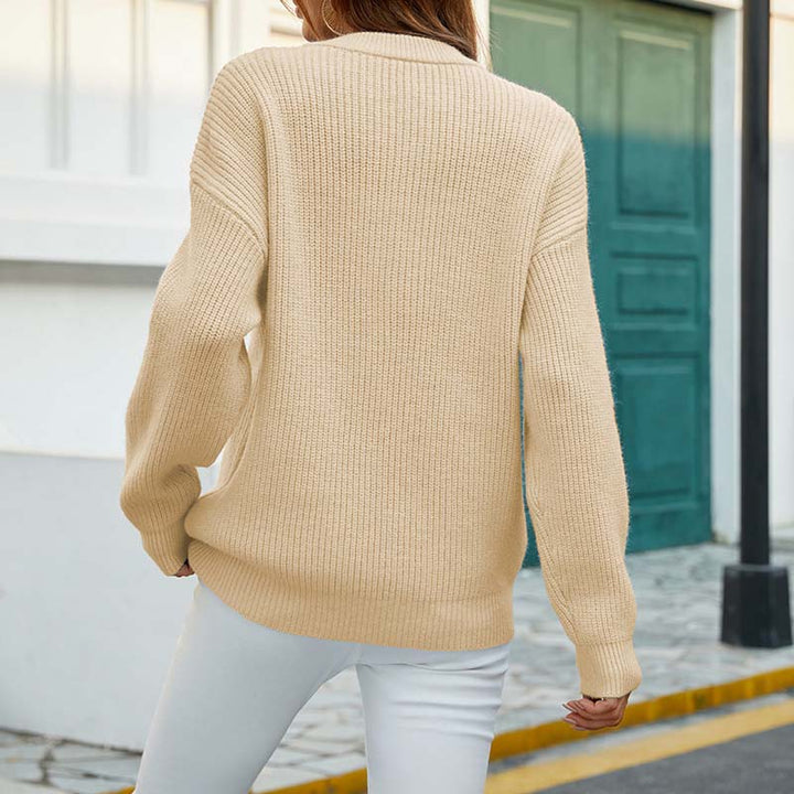 Casual Solid Colour Knit Sweater