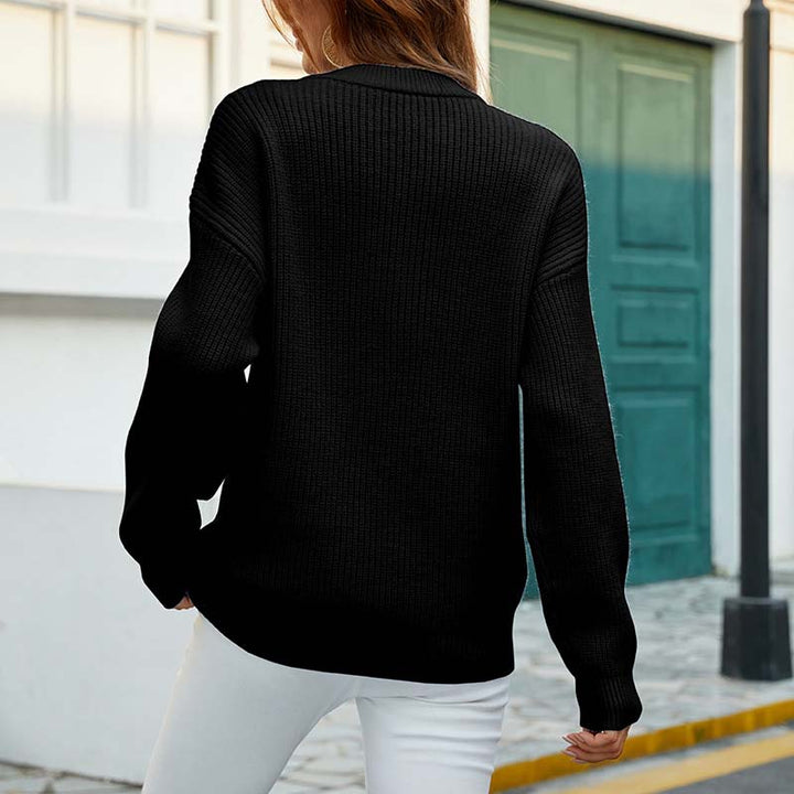 Casual Solid Colour Knit Sweater