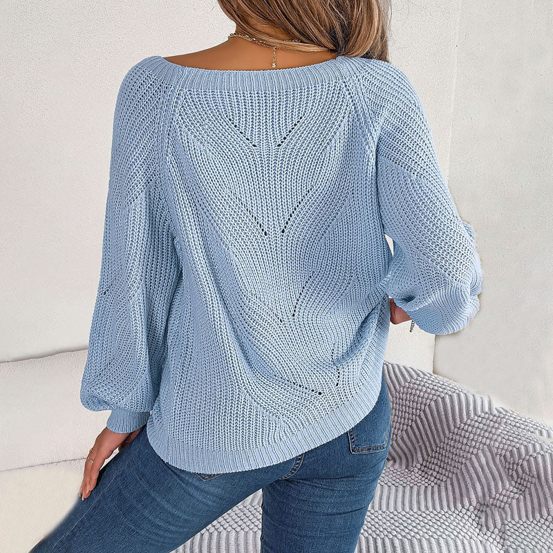 Casual Solid Colour Knit Sweater