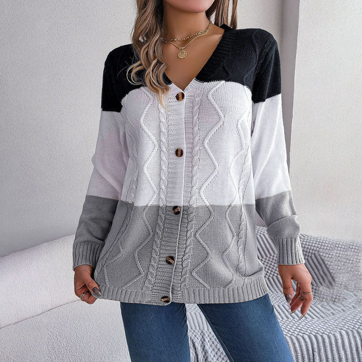 Casual Colour Block Cardigan