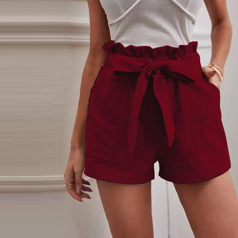 【Cotton And Linen】Casual Solid Colour Shorts