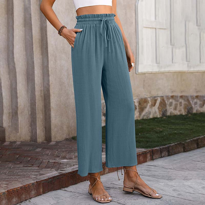 【Cotton And Linen】Solid Colour Casual Trousers