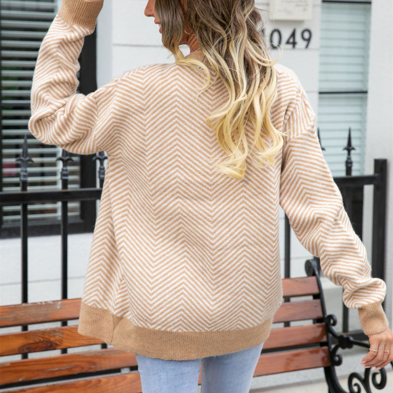 Casual Striped Cardigan