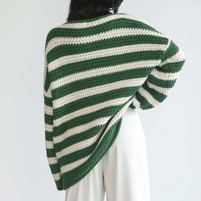 Casual Striped Knit Sweater