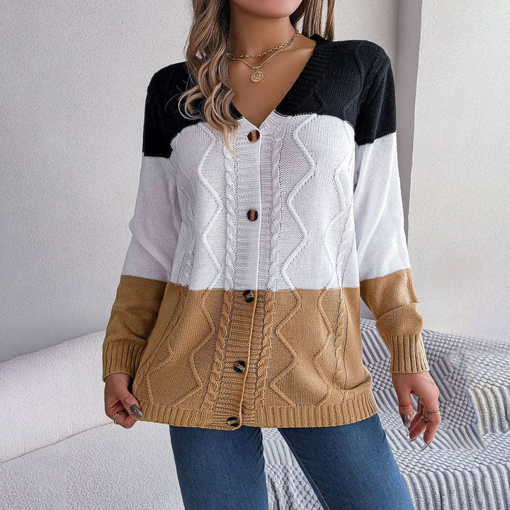 Casual Colour Block Cardigan
