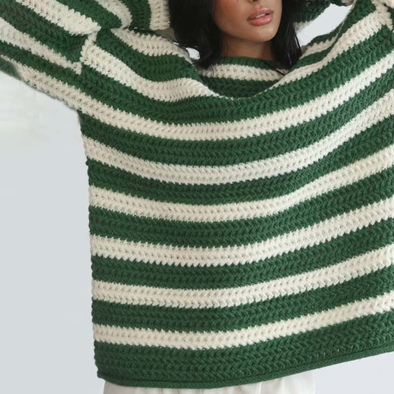 Casual Striped Knit Sweater