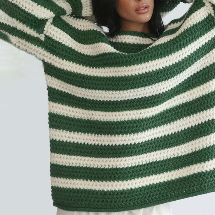 Casual Striped Knit Sweater