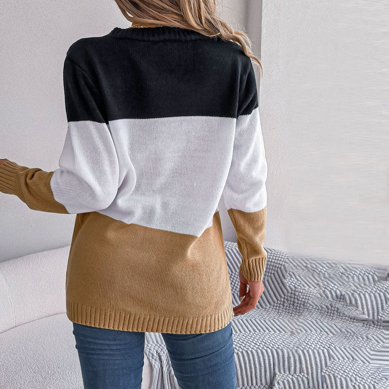 Casual Colour Block Cardigan