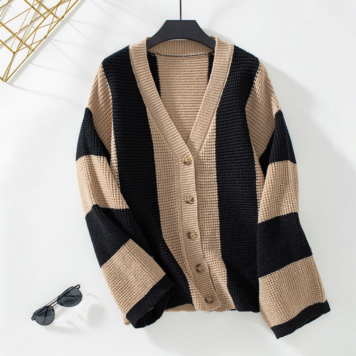 Casual Striped Knitted Cardigan