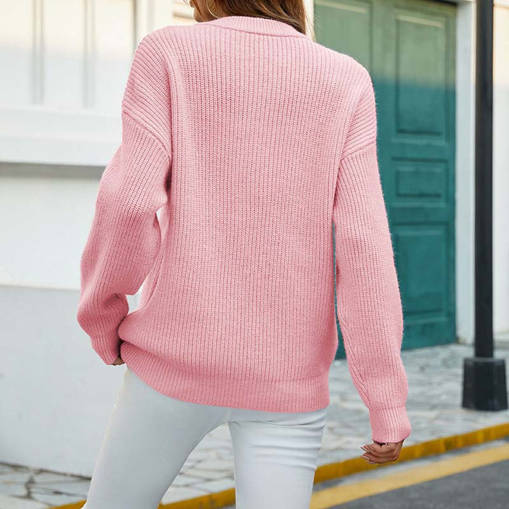 Casual Solid Colour Knit Sweater