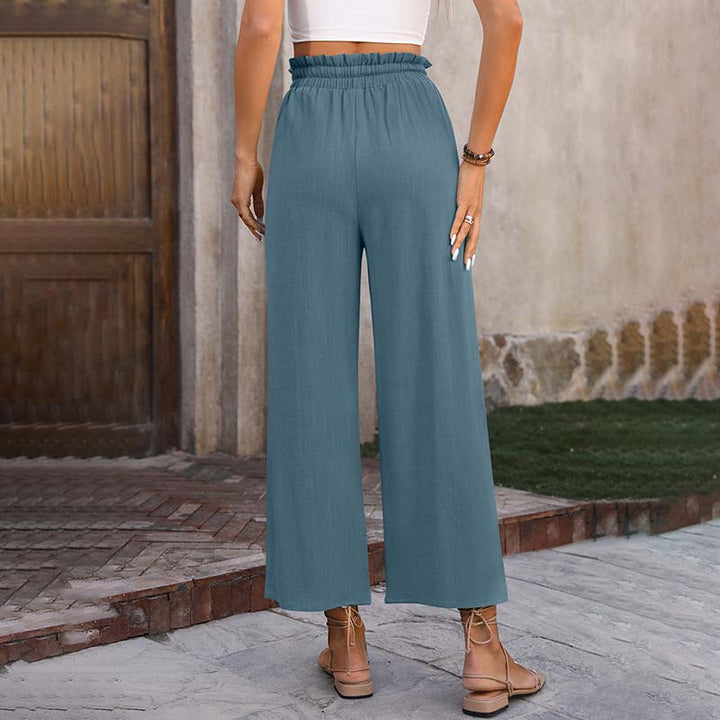 【Cotton And Linen】Solid Colour Casual Trousers