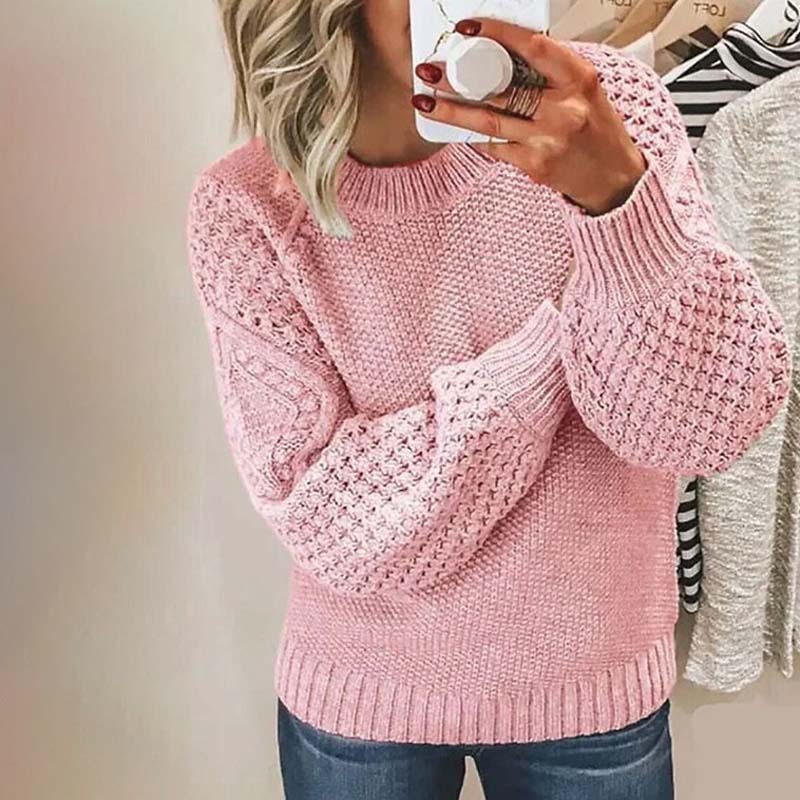 Casual Solid Colour Knit Sweater