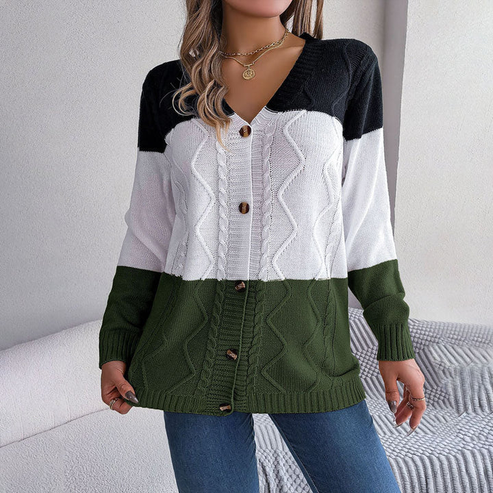 Casual Colour Block Cardigan