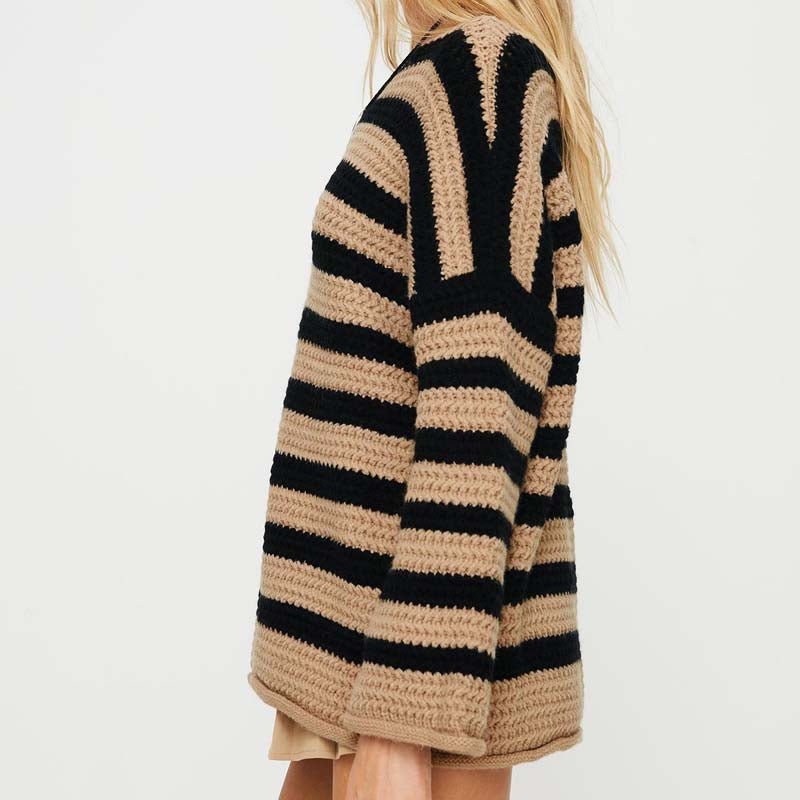 Casual Striped Knit Sweater