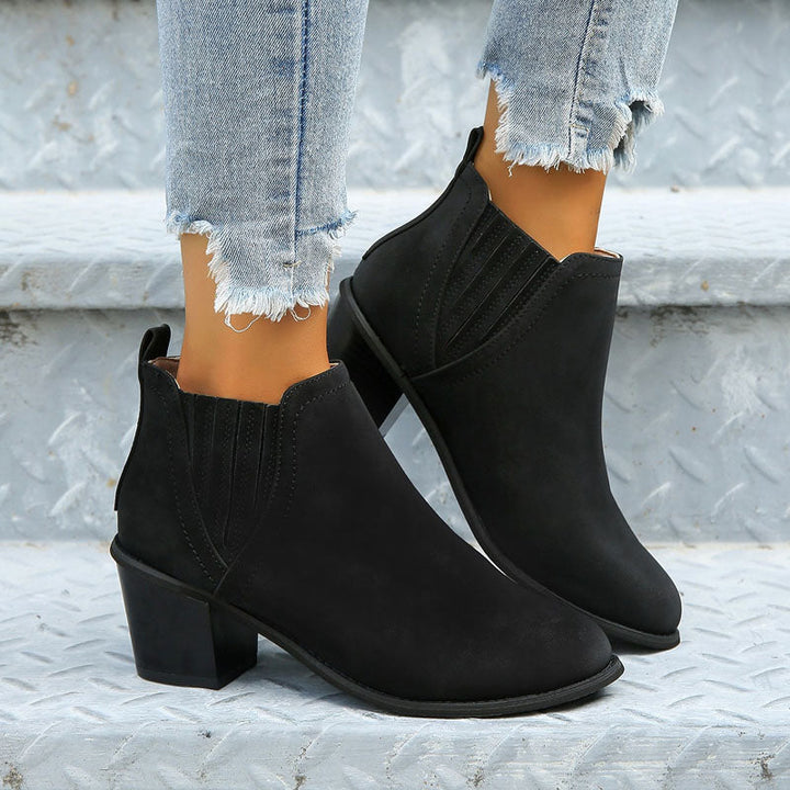 Vintage Chunky Heel Ankle Boots