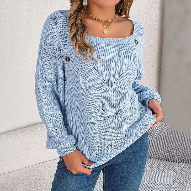 Casual Solid Colour Knit Sweater
