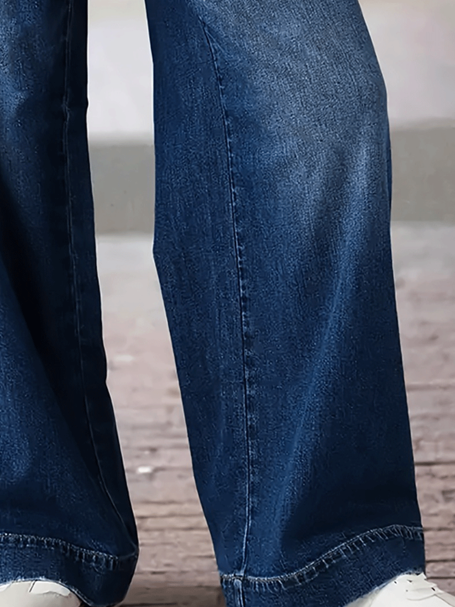 Women's Stretch Straight Wide-Leg Jeans