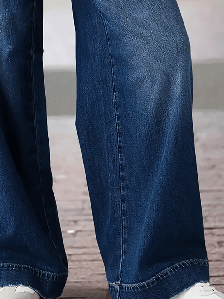 Women's Stretch Straight Wide-Leg Jeans