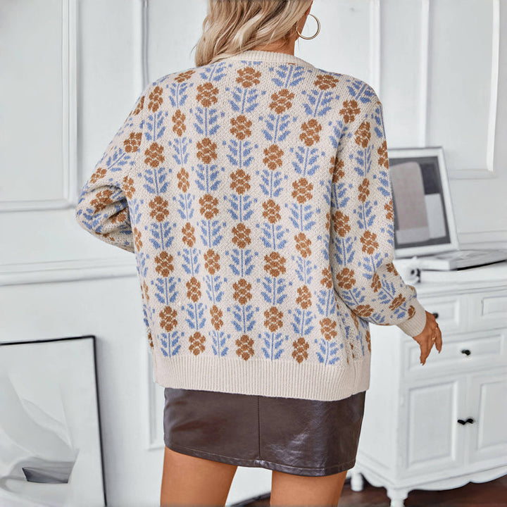 Vintage Floral Knitted Cardigan
