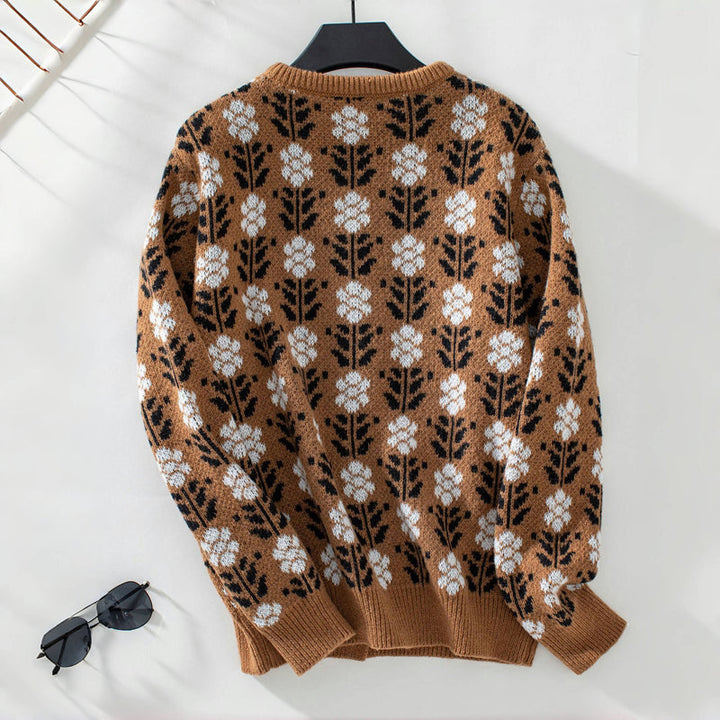 Vintage Floral Knitted Cardigan