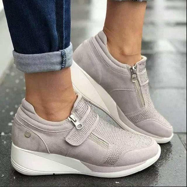 Casual Wedges Zipper Sneakers