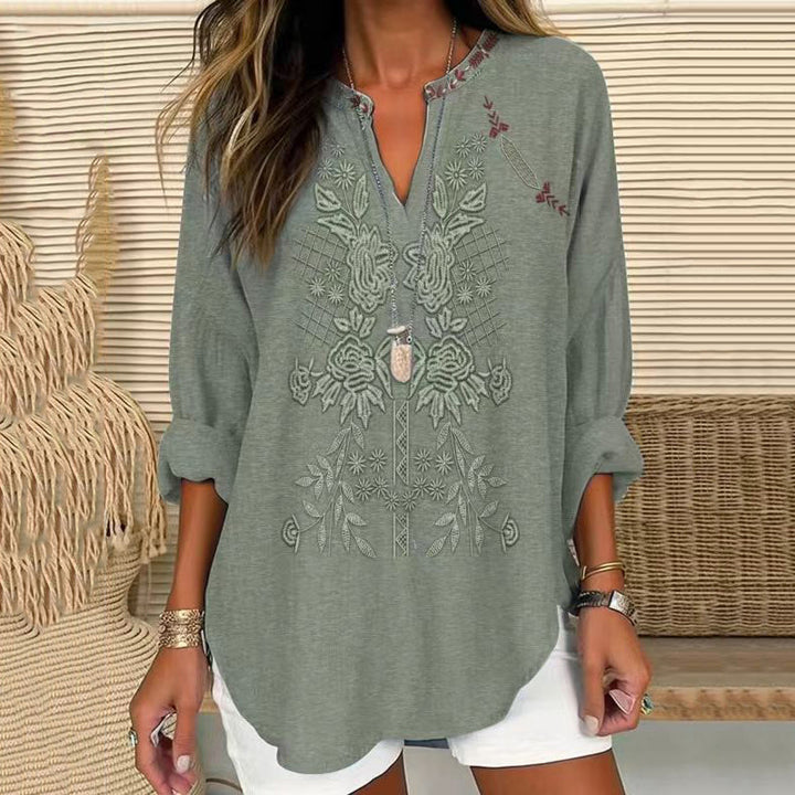 Vintage Floral Print Blouse