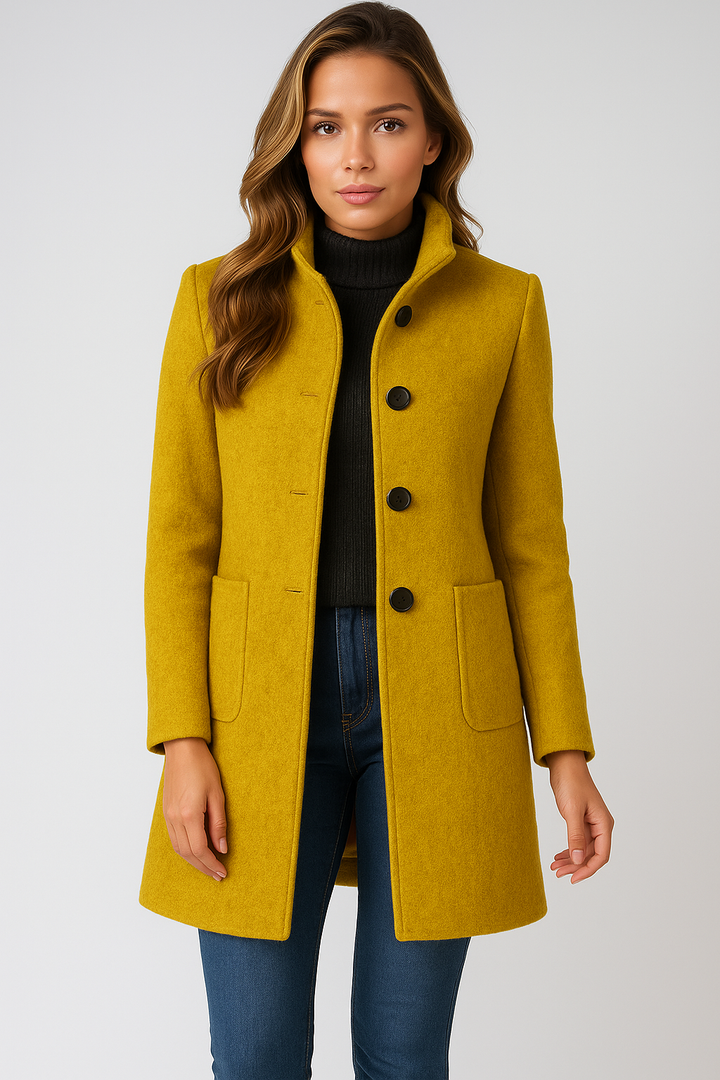 Mary | High Collar Jacket in Wool Blend