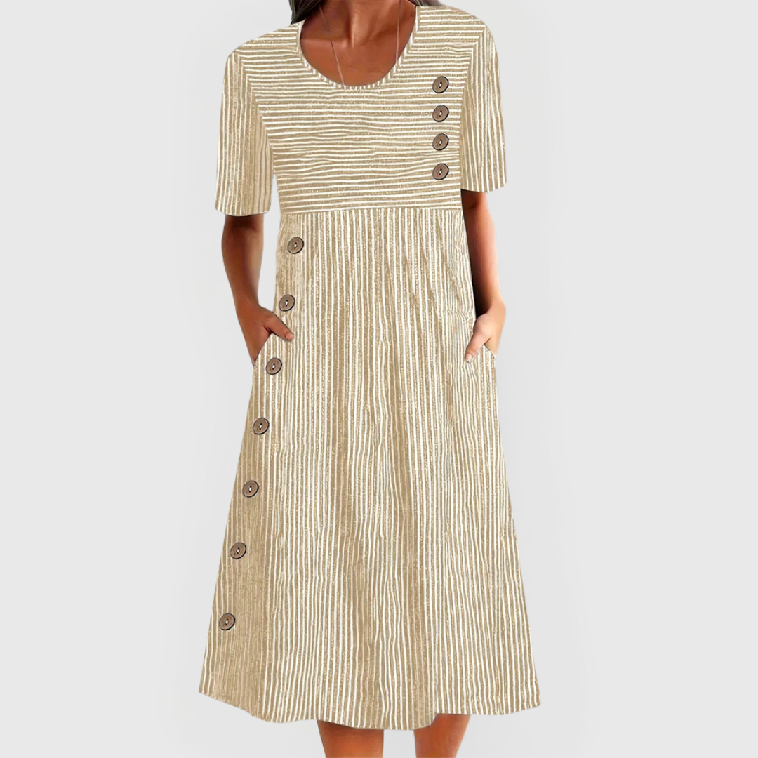 Adele™ - Striped Midi Dress
